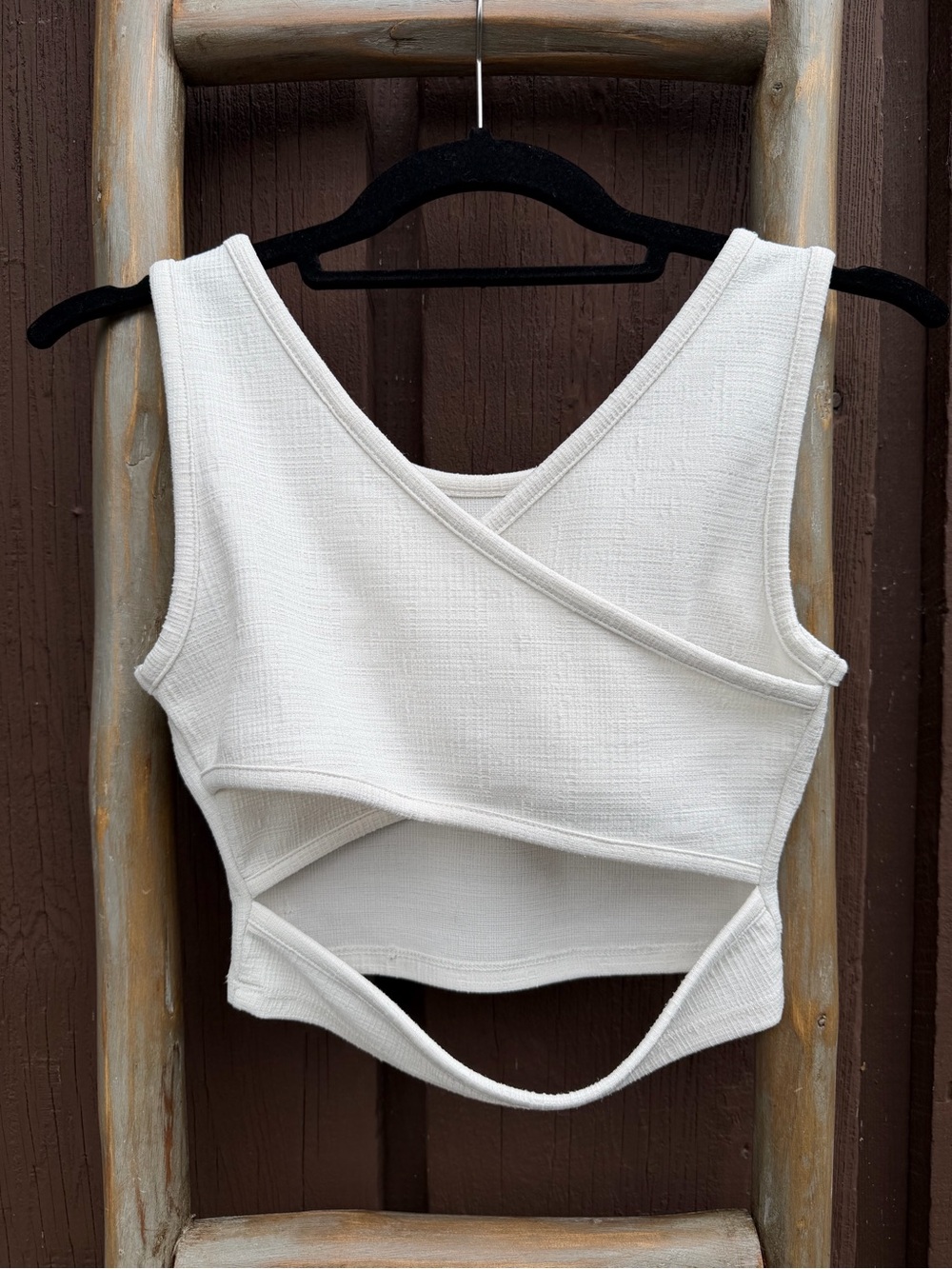 Roxy Cream Scoop-Neck Cross-Back Juniors Crop Summer Tank Top XS